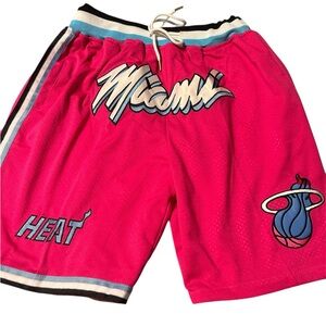 Just Don Pink Miami Heat Athletic Shorts
